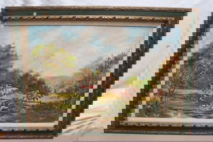 Large oil on canvas painting