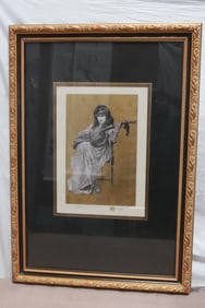 A well framed etching, signed with watermark