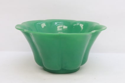 Large Chinese green Peking glass bowl