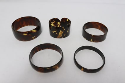 5 tortoise shell style bangles