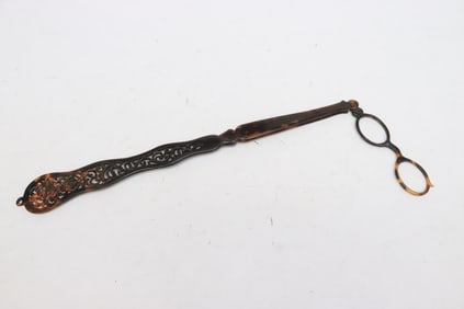 Rare French tortoise shell style handled lorgnette