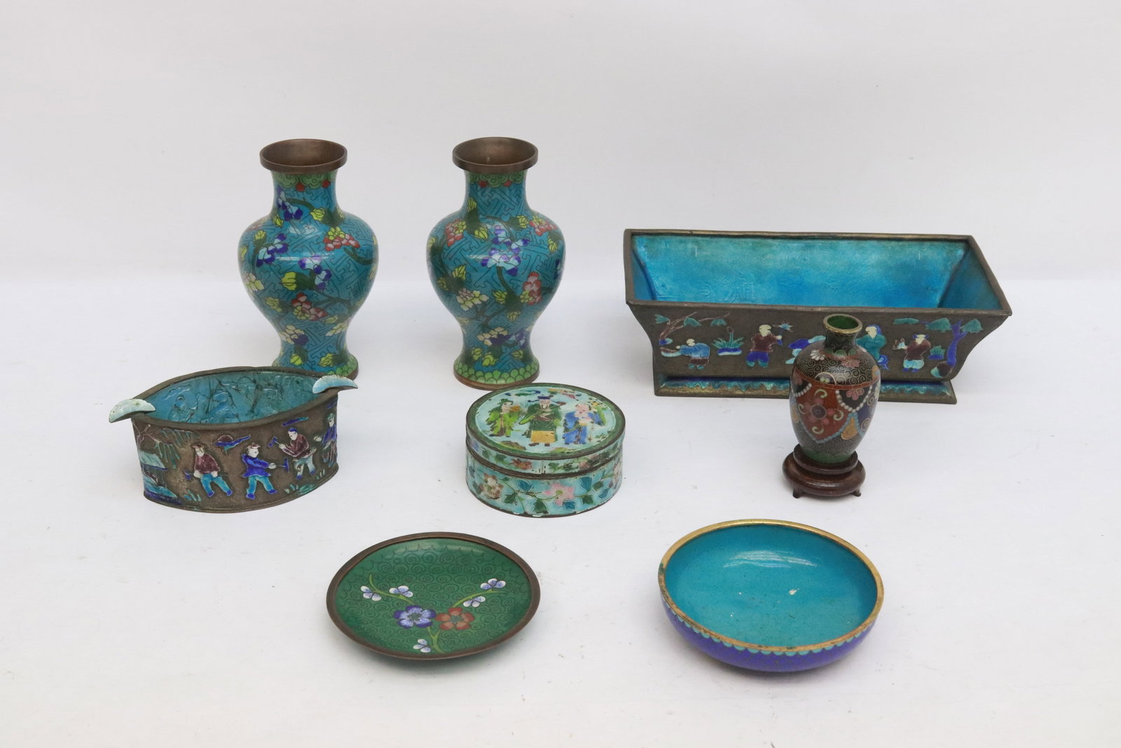 Lot of misc. cloisonne and enamel on metal articles (1 of 10)