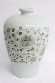 Chinese green on light celadon porcelain meiping