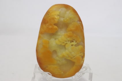 A jade like stone boulder