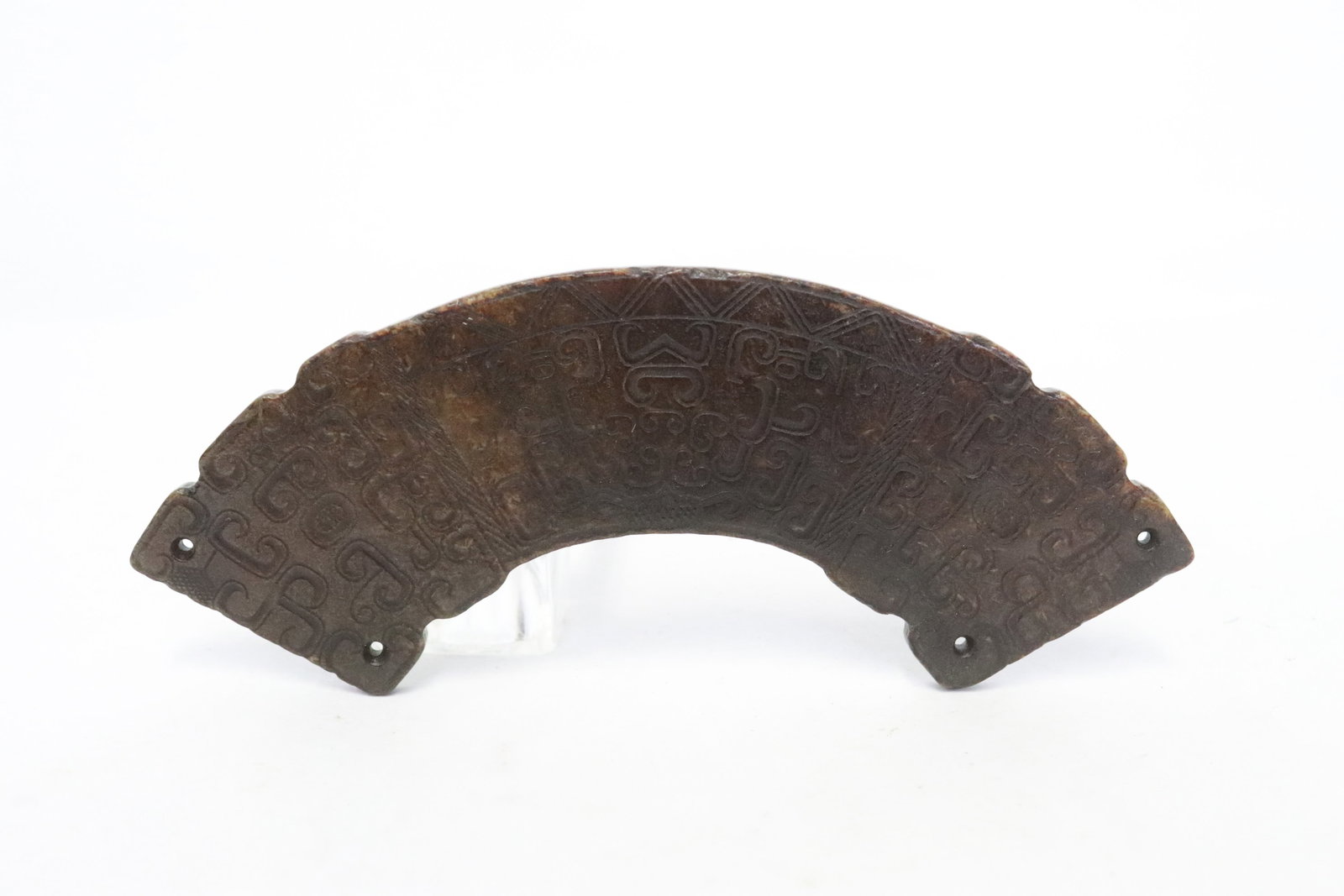 Chinese jade like stone carved plaque (1 of 8)