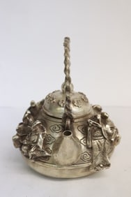 Very fancy white bronze teapot