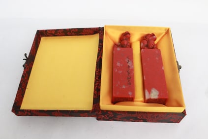 Pair shoushan stone style seals