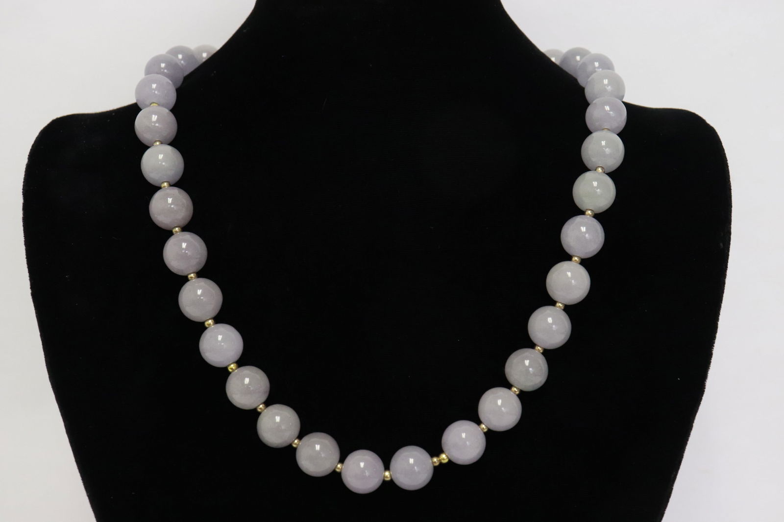 A jadeite bead and 14K Y/G bead necklace (1 of 8)