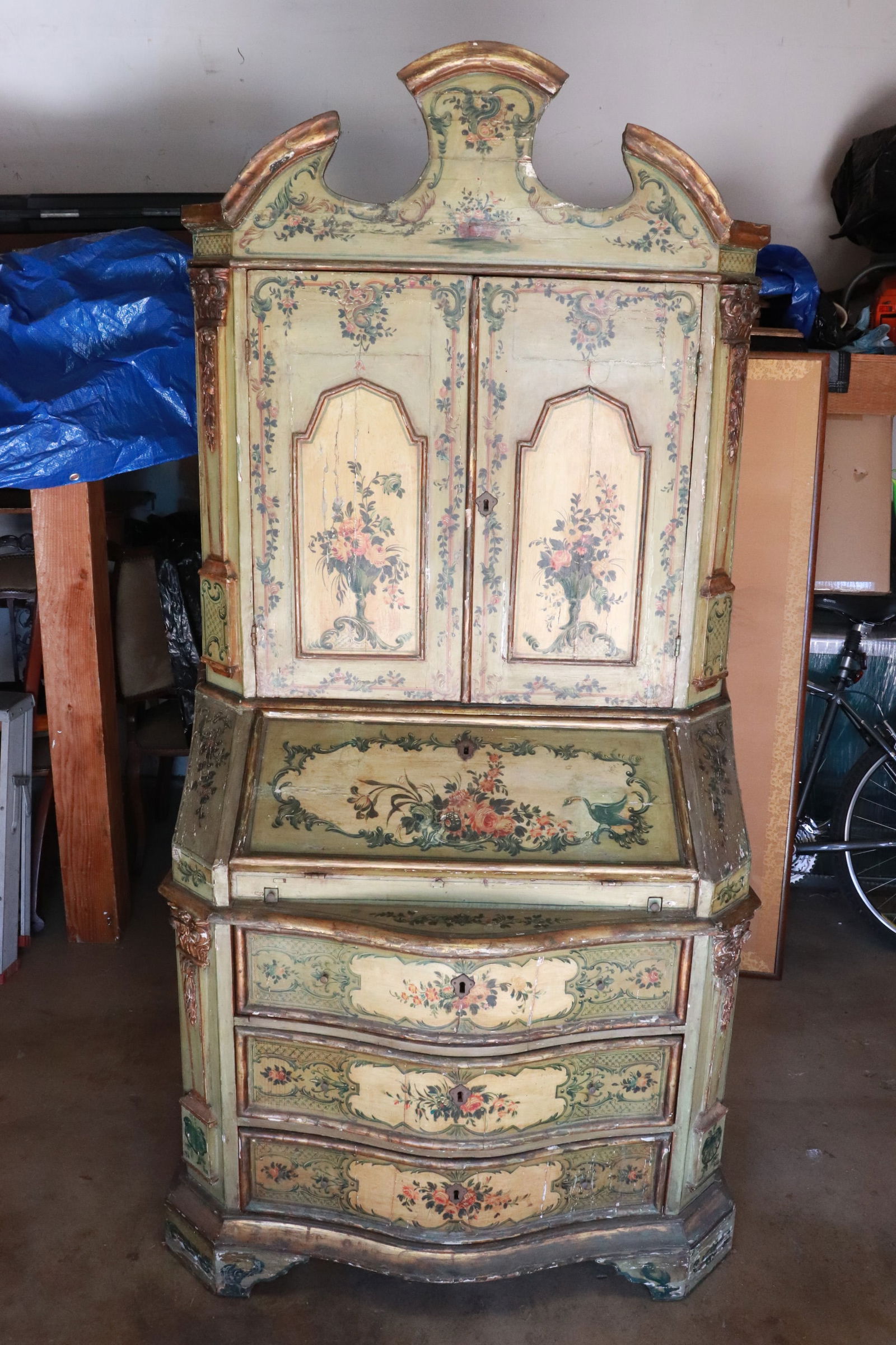 18th century Venetian painted secretary desk (1 of 11)