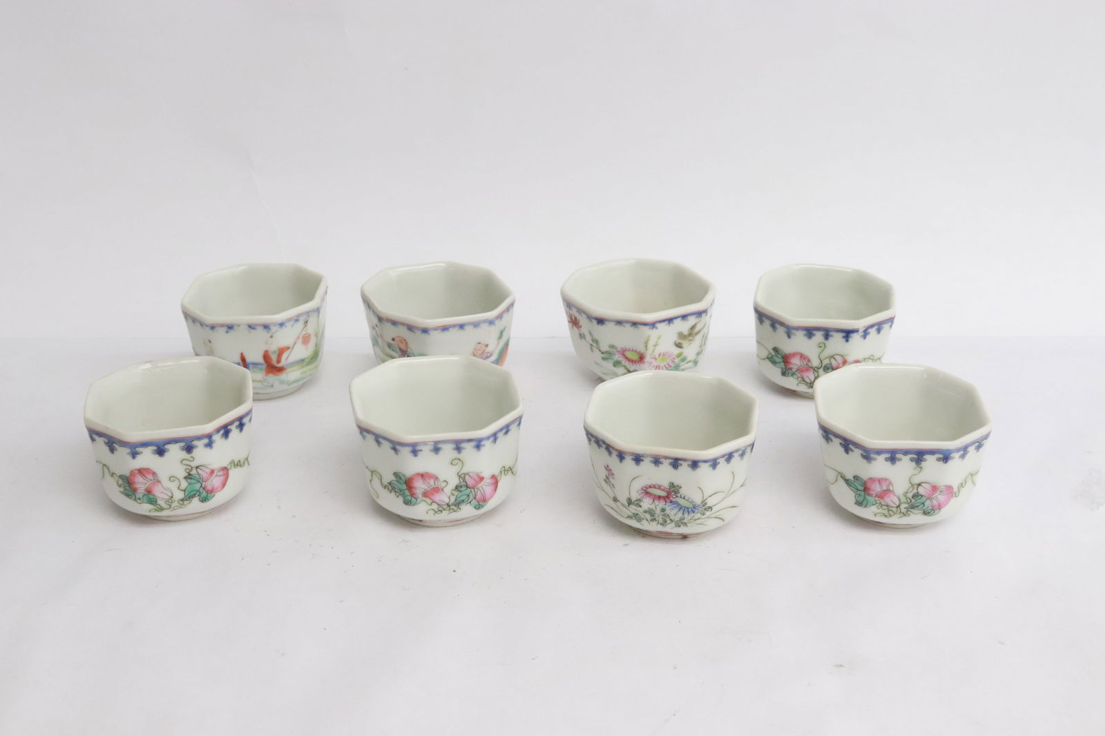 8 Chinese 19th/20th century porcelain tea cups (1 of 10)