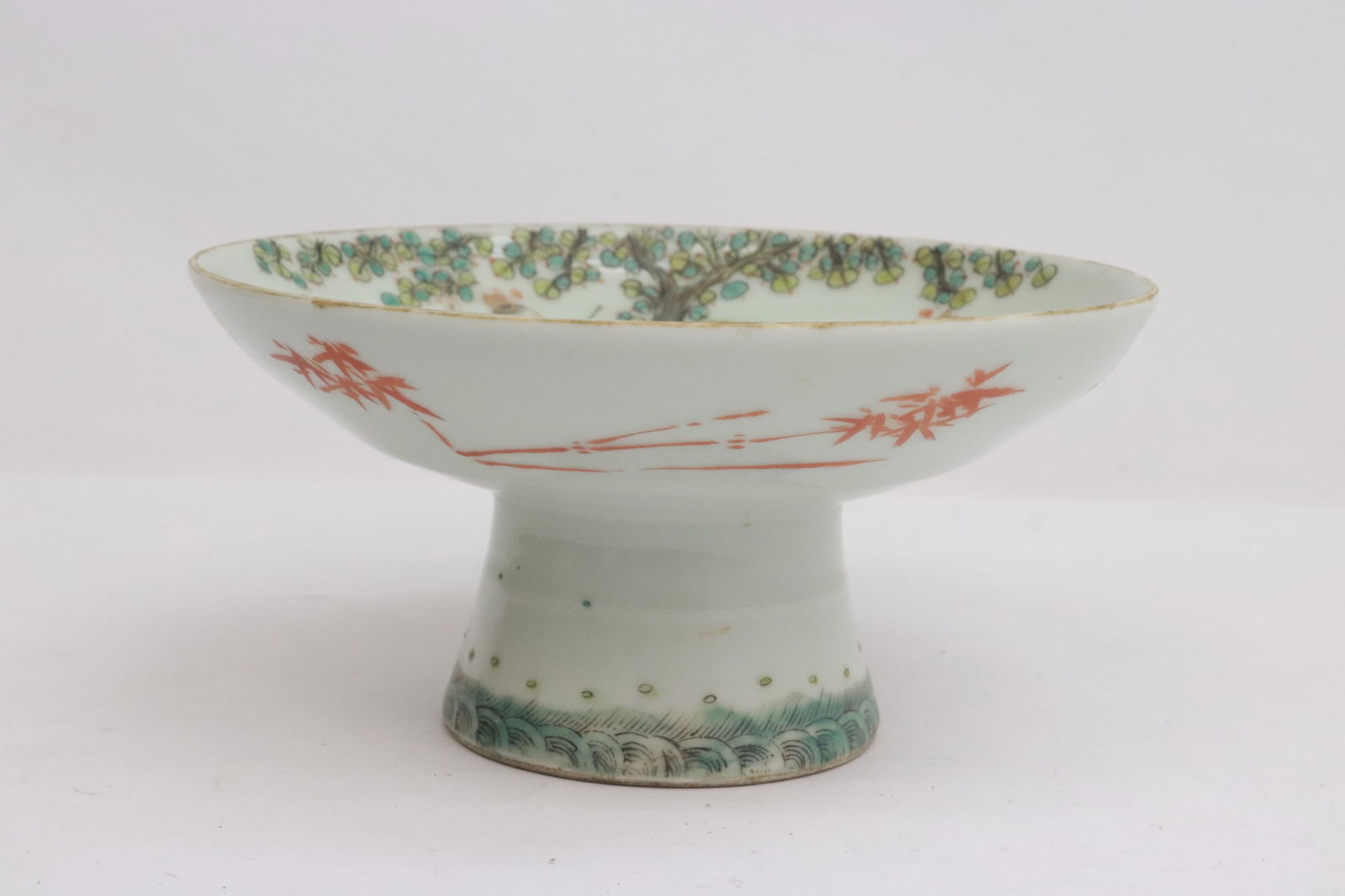 late 19th c.porcelain stem bowl, Tongzhi mark & of the period (1 of 8)