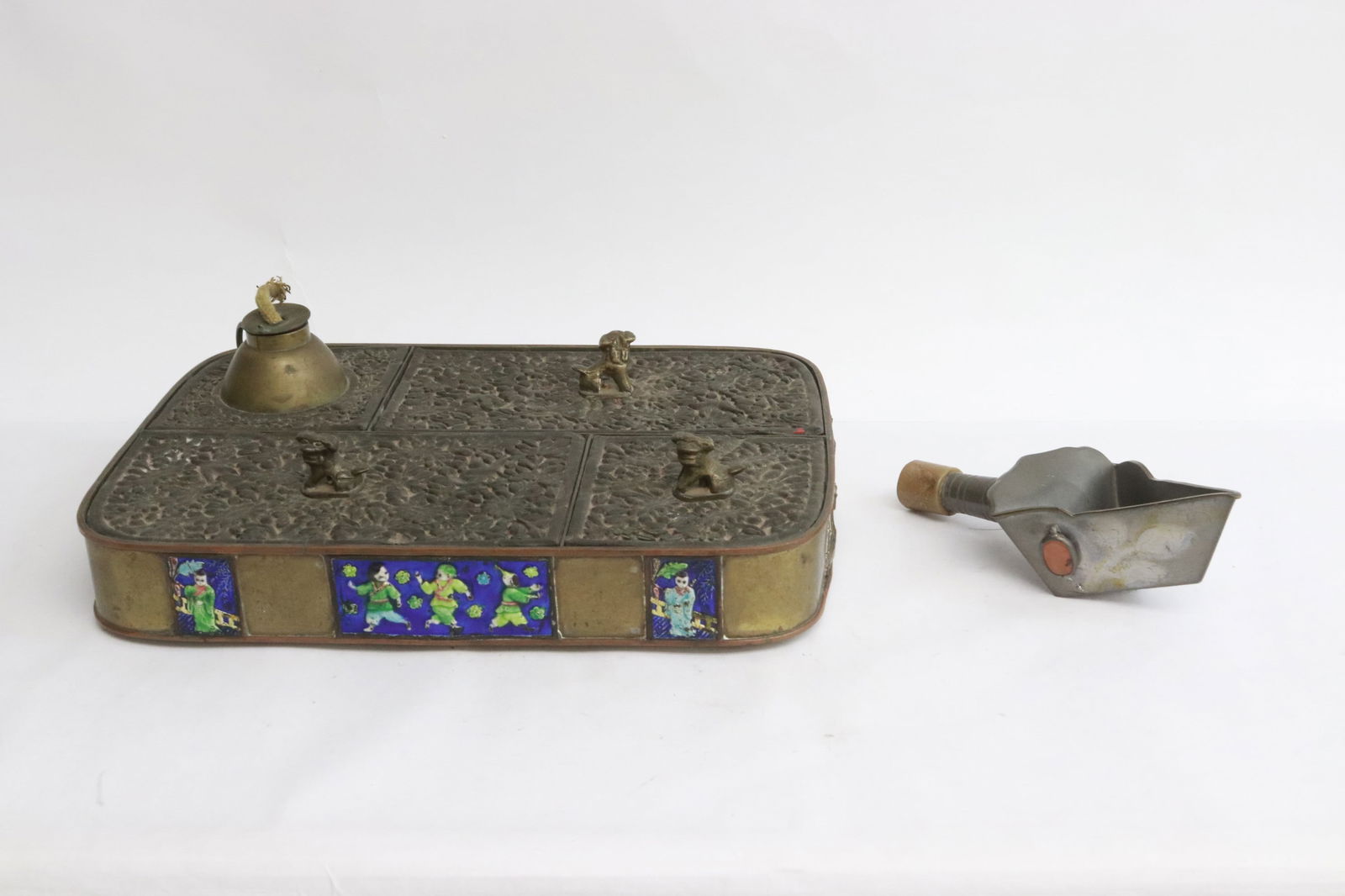 Chinese 19th c. enamel on metal sectional box (1 of 10)