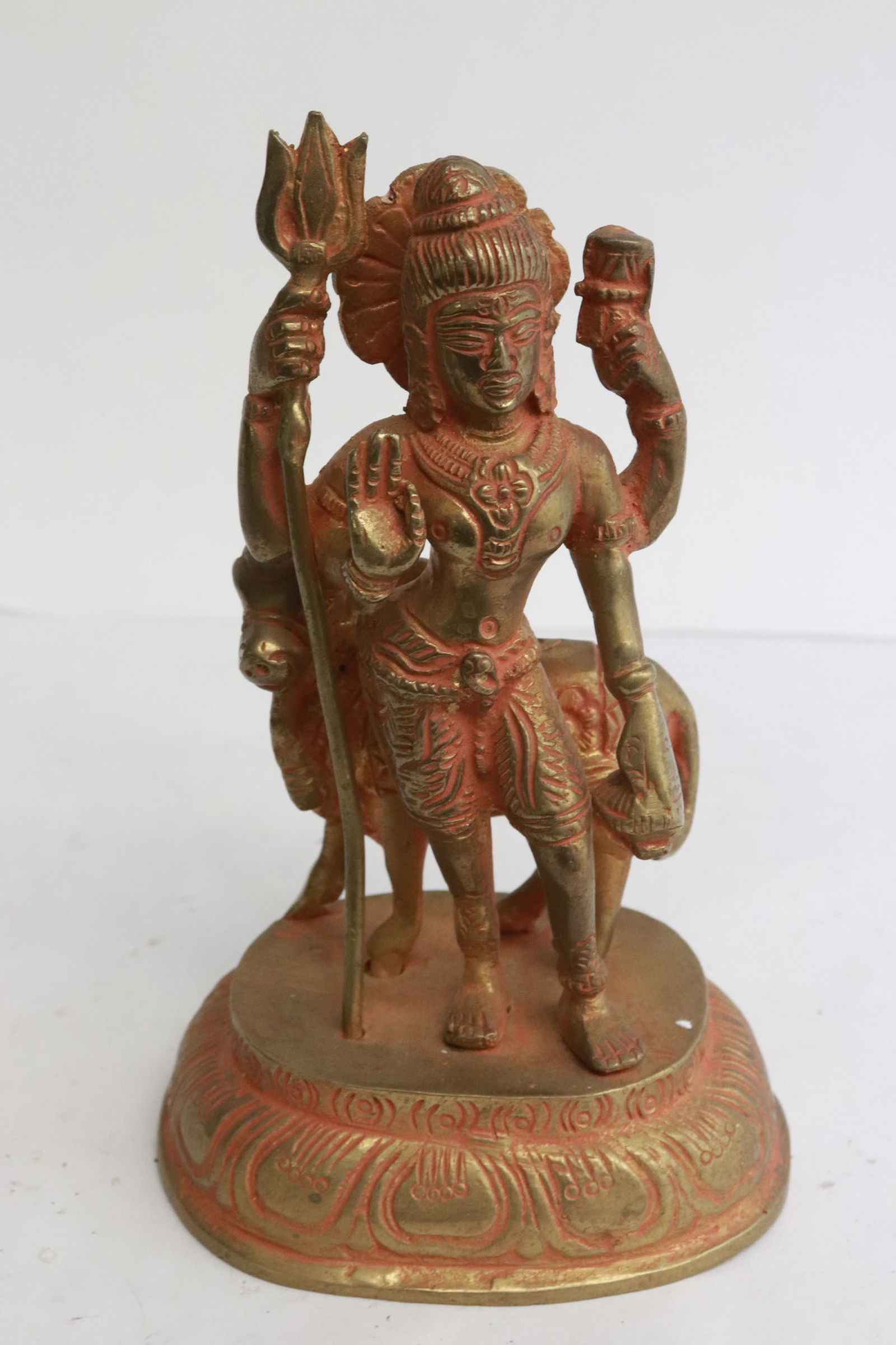 Very fine gilt bronze sculpture of deity: Very fine gilt bronze sculpture of deity, 5.7"H