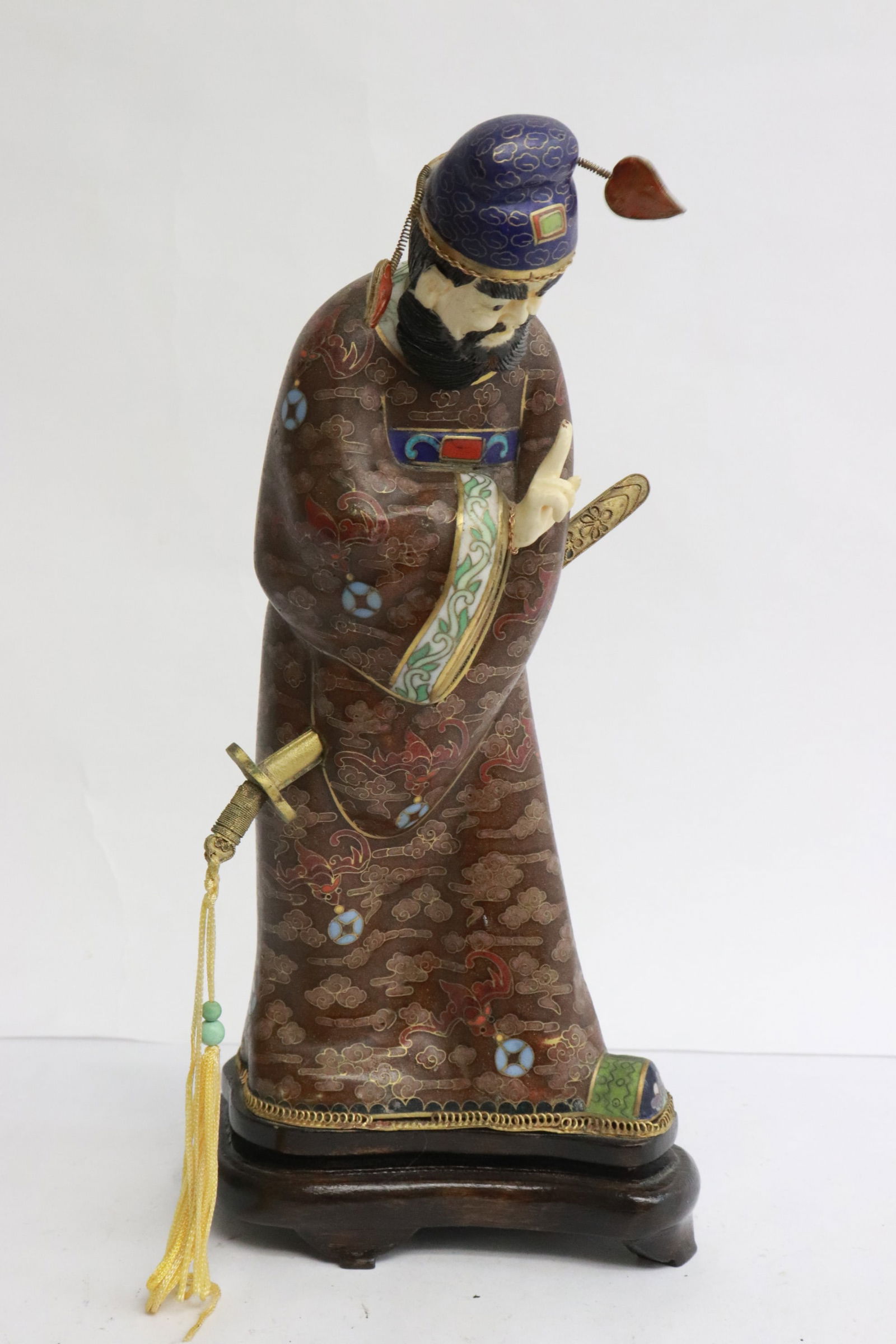 Fine Chinese cloisonne figure (1 of 5)