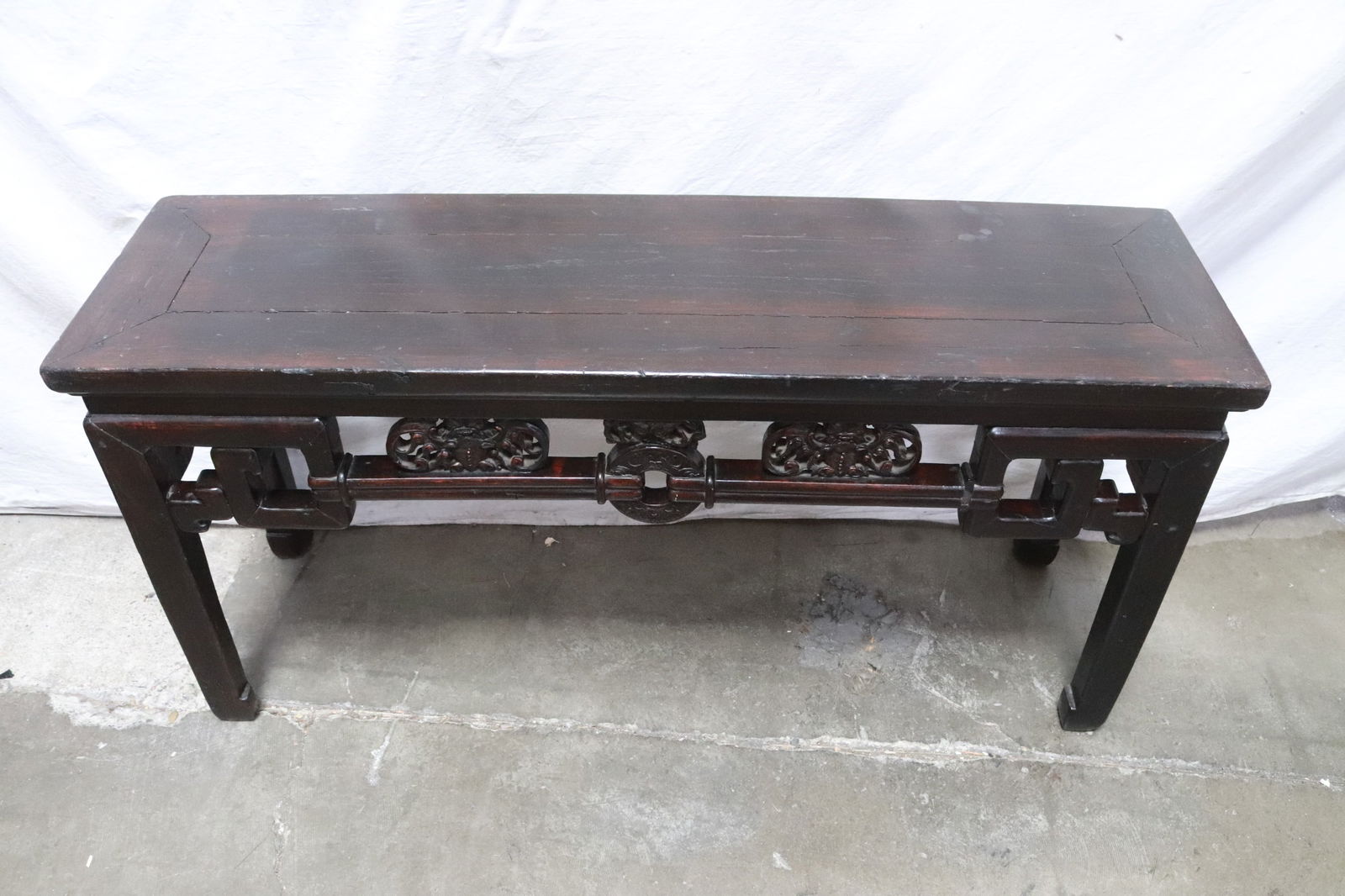 Chinese antique mixed wood rectangular stool: Chinese antique fine mixed wood rectangular stool, 20.4"x40.7"x11.4"