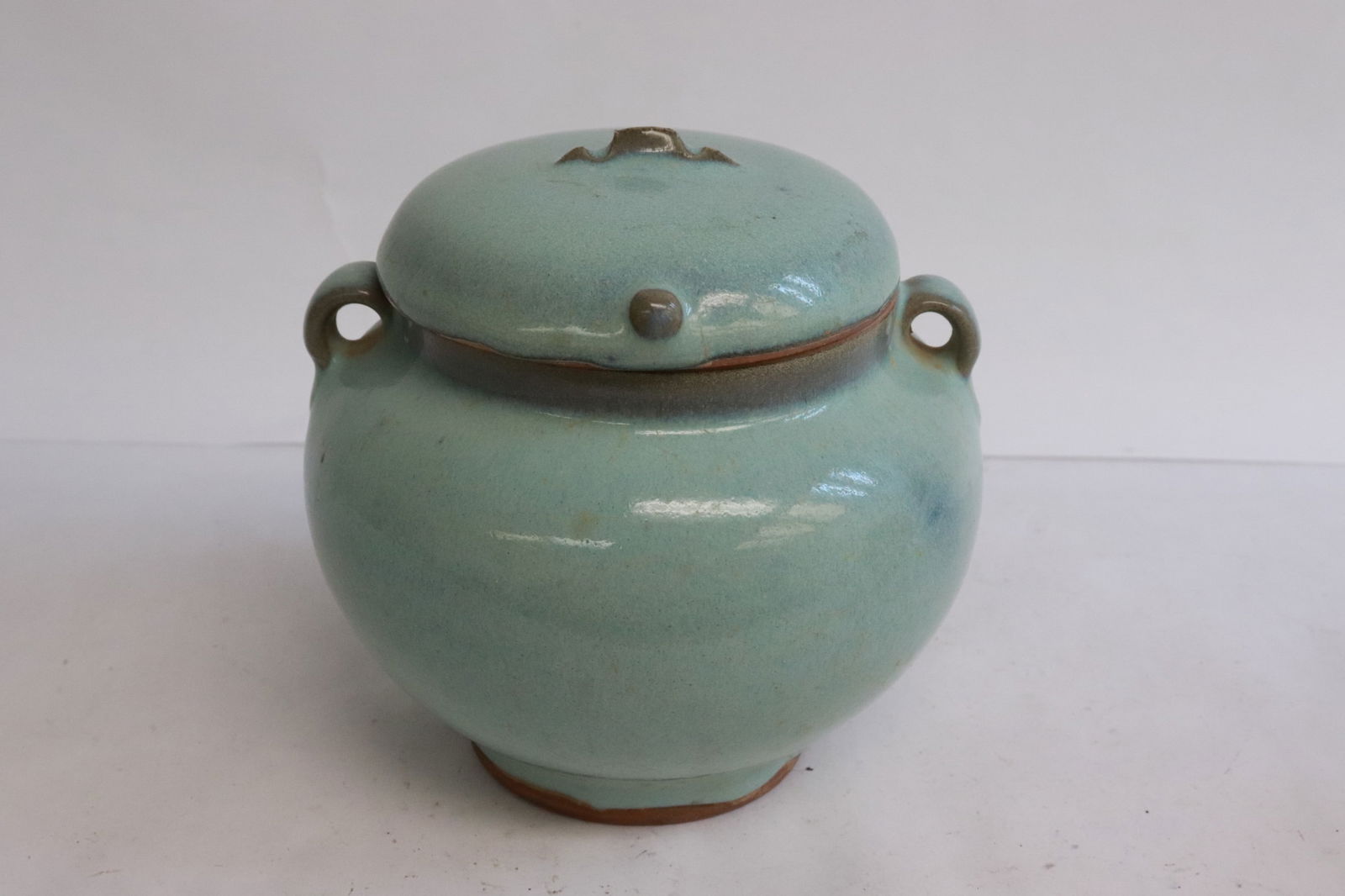 Fine Chinese celadon covered tea caddy (1 of 5)