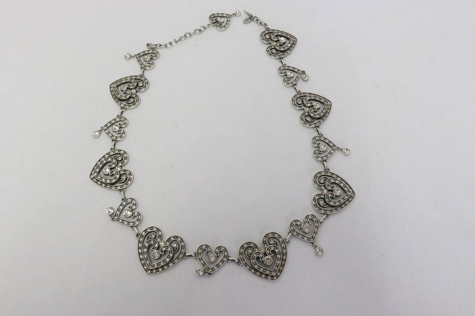 A rhinestone belt with links in heart motif: A very beautiful rhinestone belt with links in heart motif, 35"L