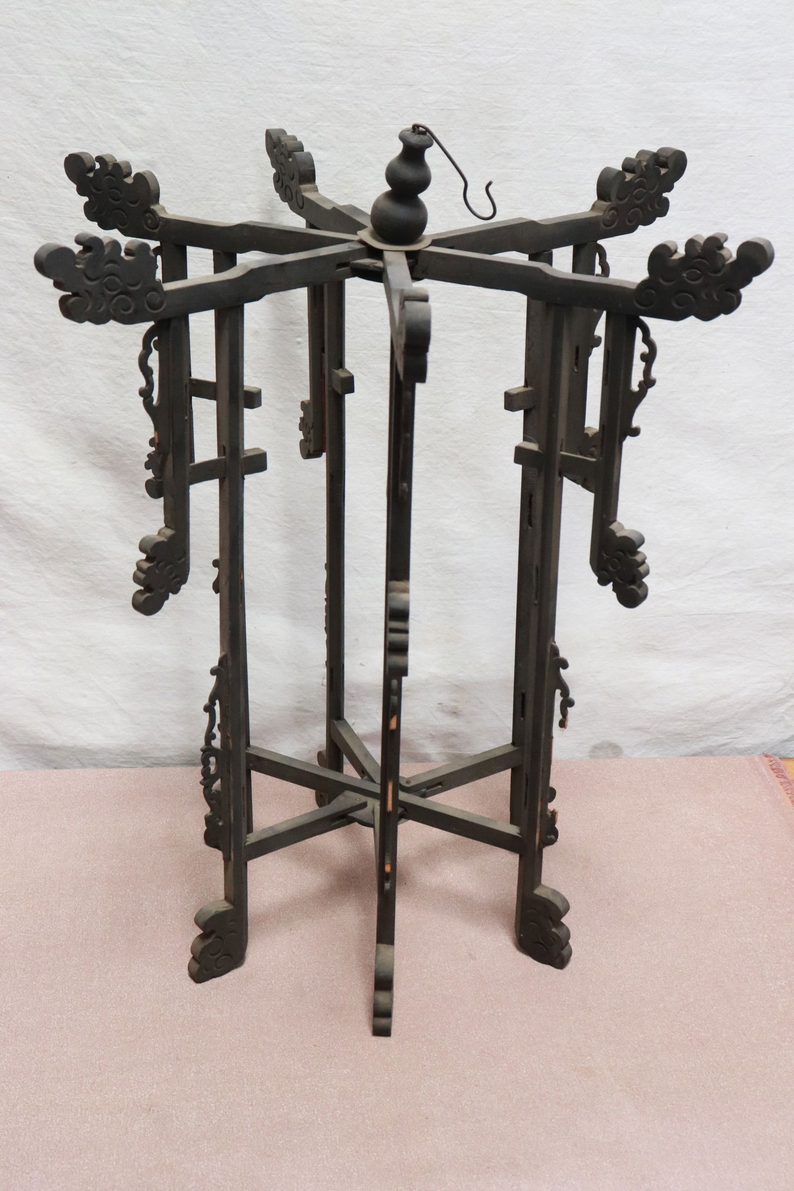 Pair Chinese antique lantern frames - 5