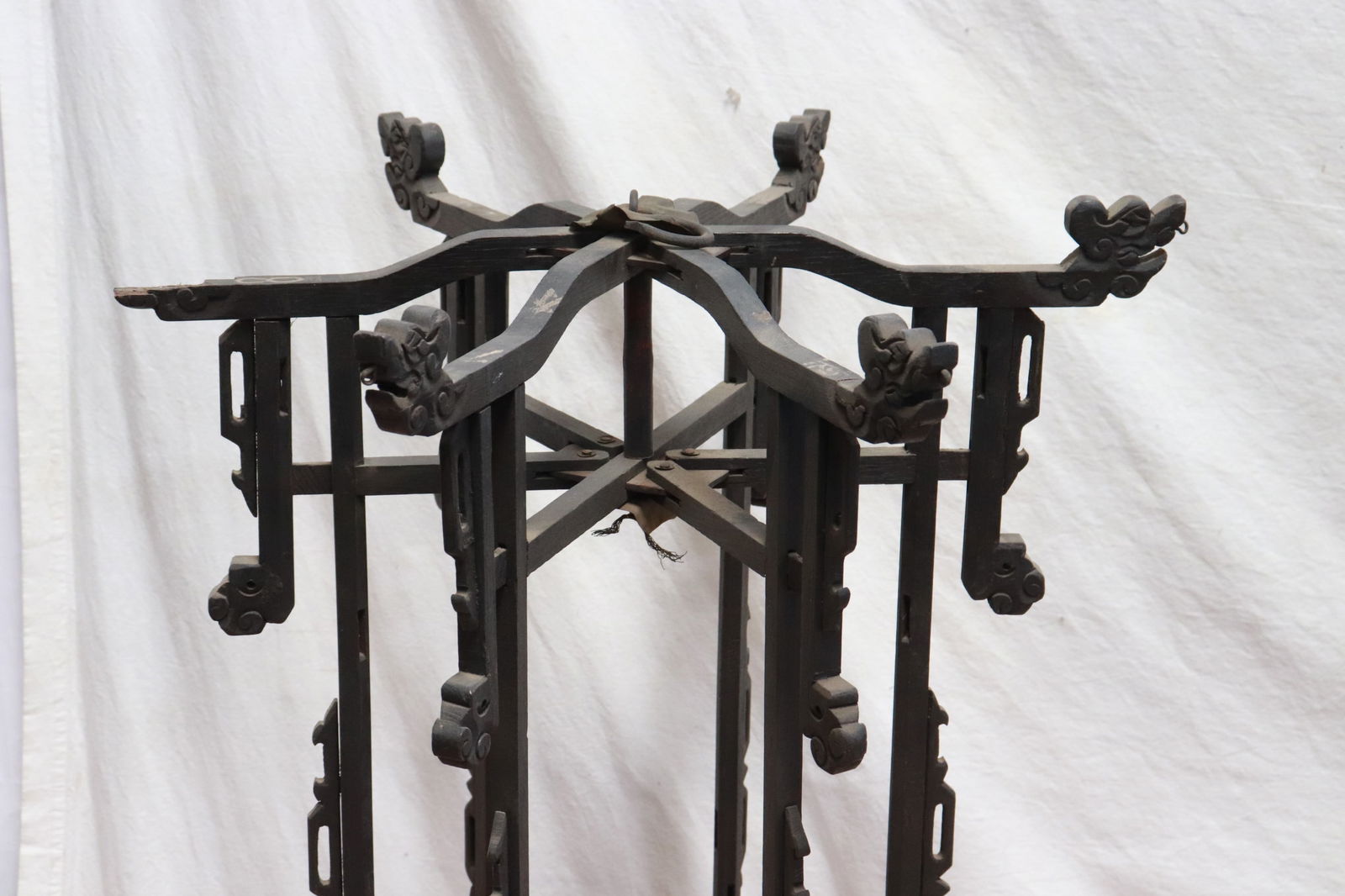 Pair Chinese antique lantern frames - 7