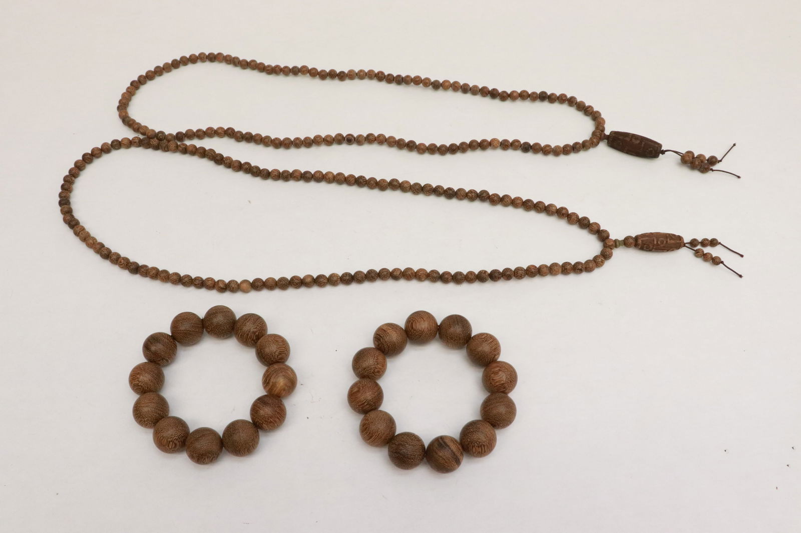 2 wood bead necklaces, & 2 wood bead bracelets (1 of 8)