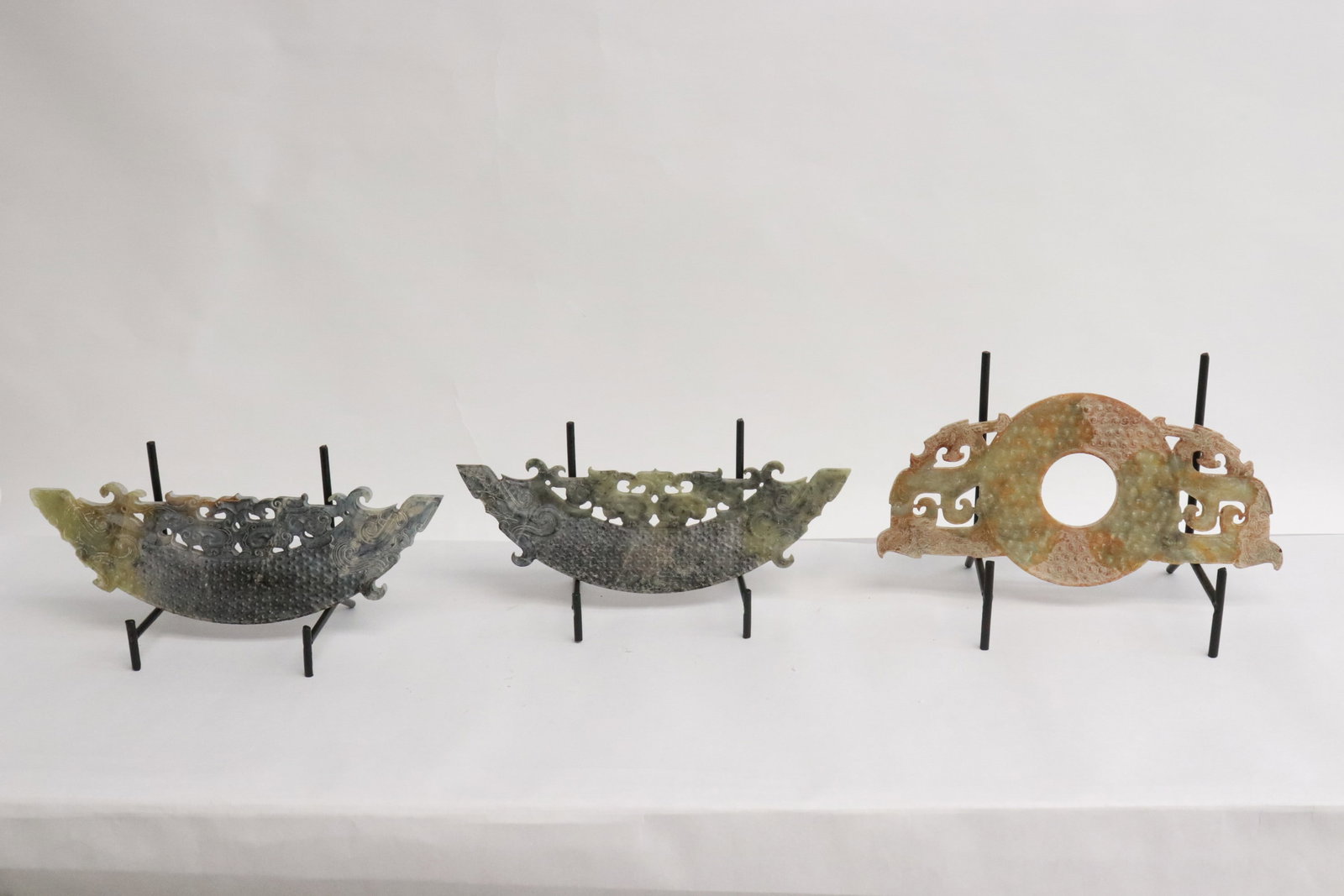 3 large jade like stone plaques (1 of 10)