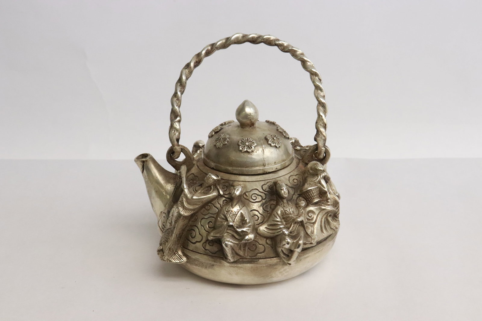 A fancy white bronze teapot (1 of 5)