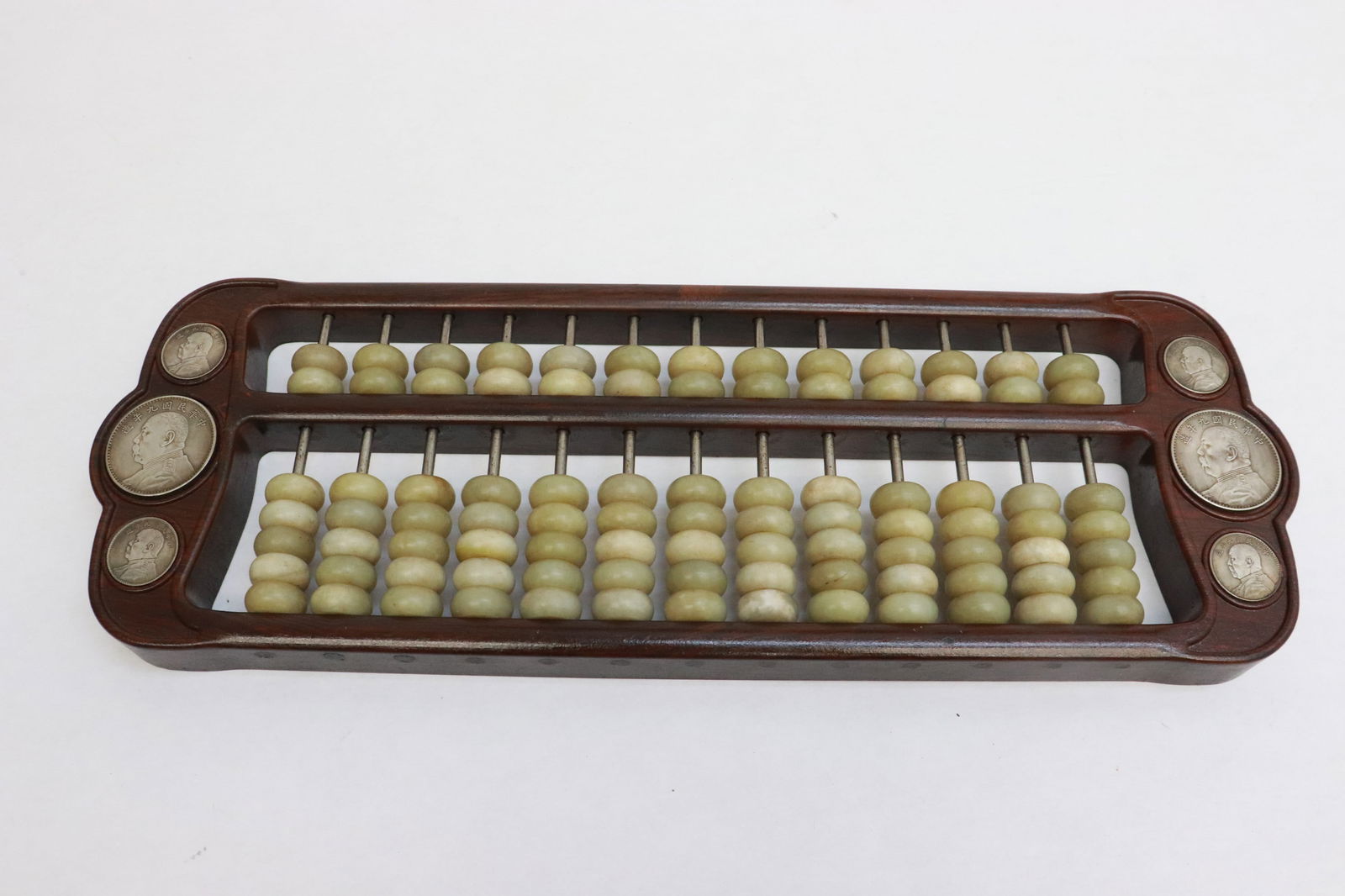 Wood abacus with jade like beads (1 of 6)