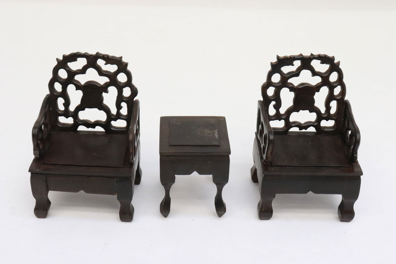3 pieces rosewood miniature furniture set (1 of 6)