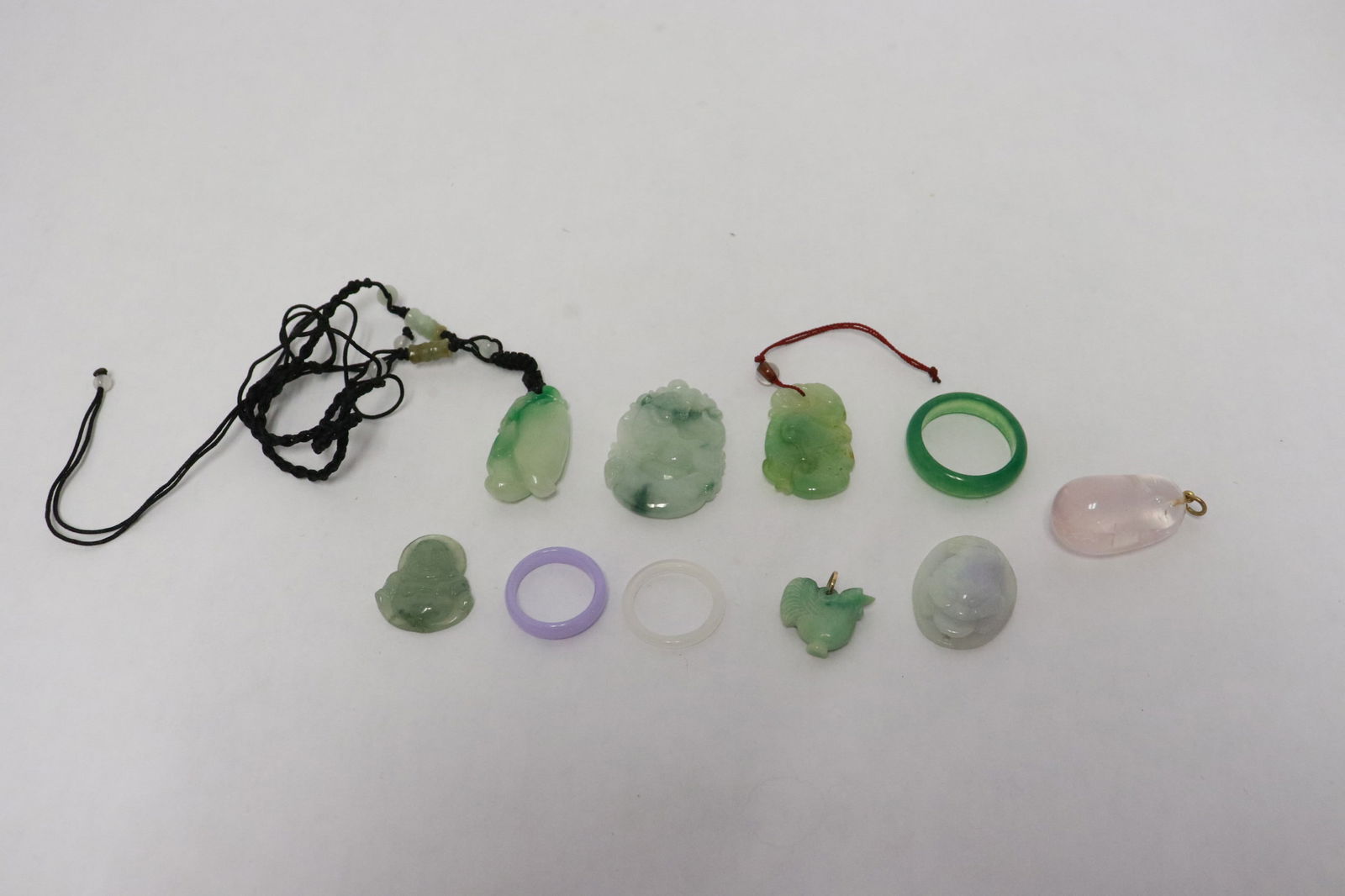 10 pieces jade/ jadeite like, & crystal ornaments (1 of 7)