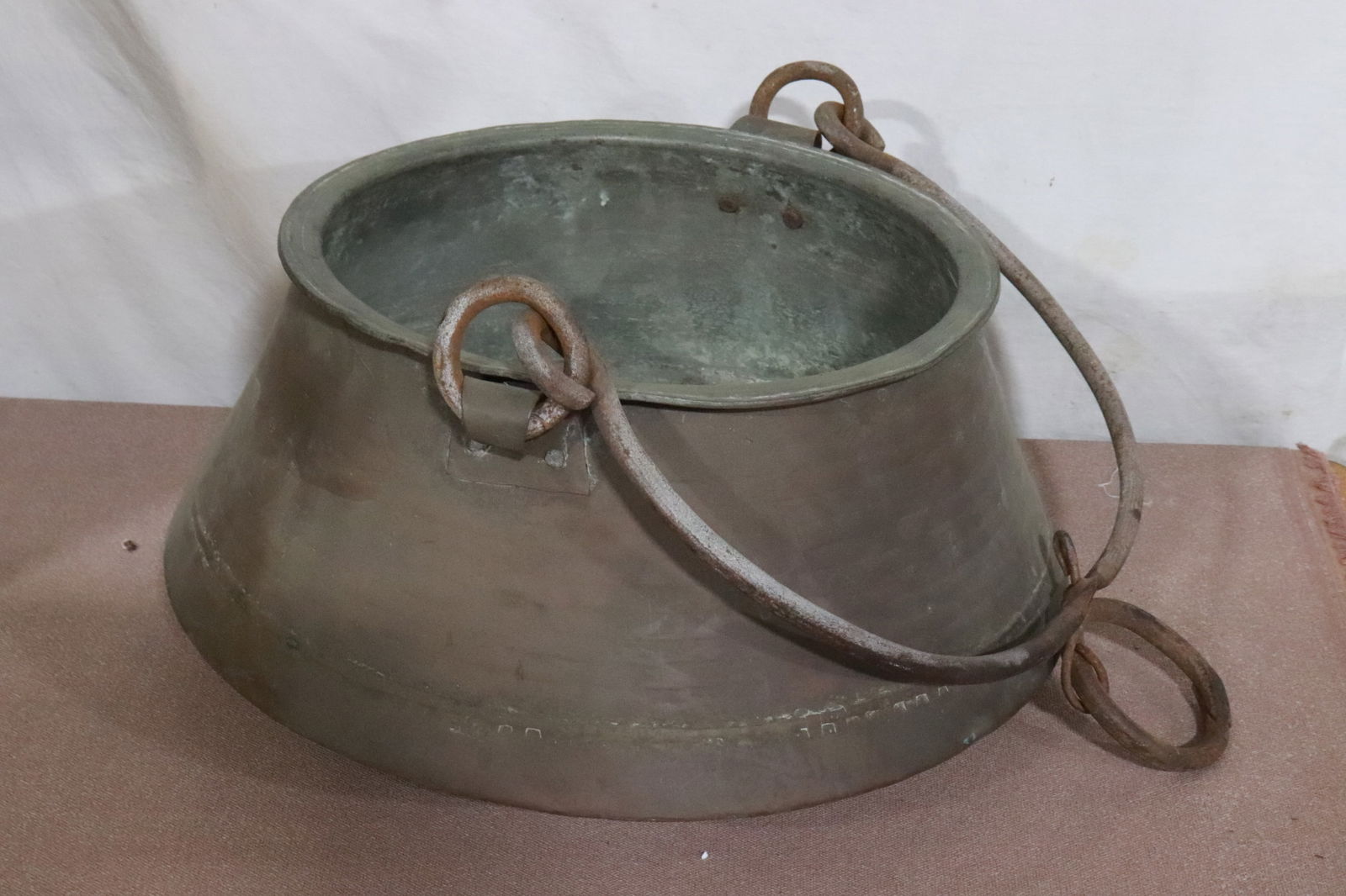 2 large and heavy copper/ brass buckets - 4