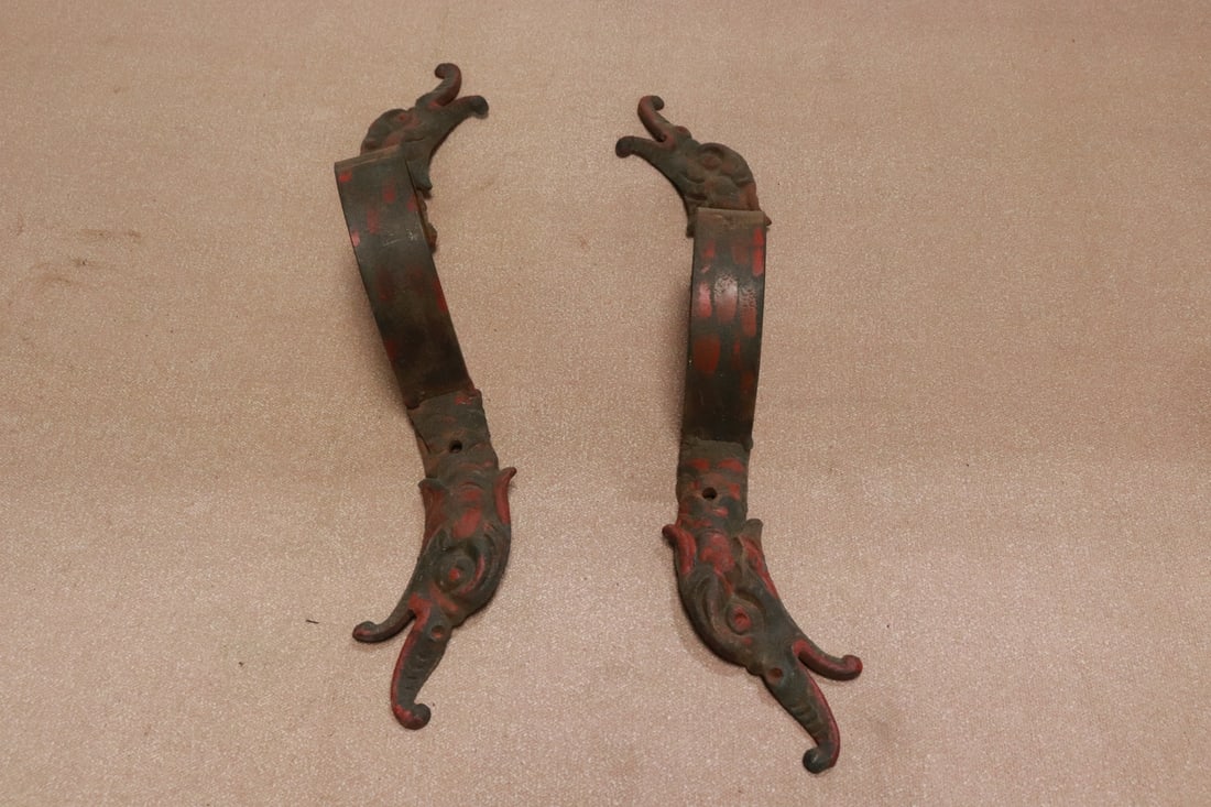 Pair cast iron wall hooks - 2