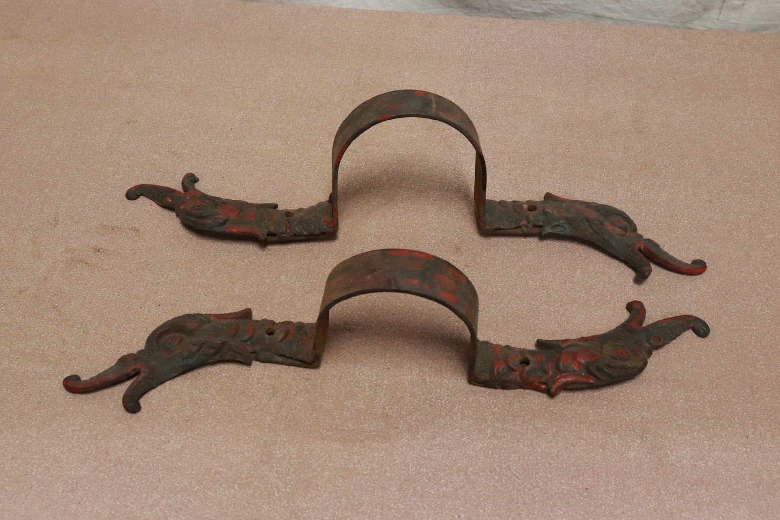 Pair cast iron wall hooks - 4
