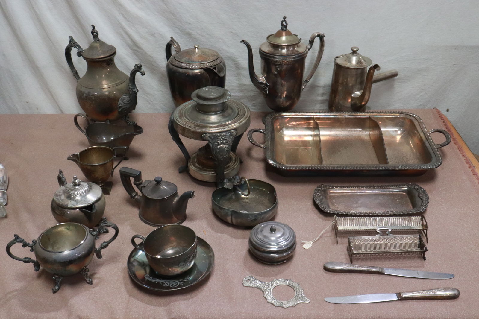 Large lot of vintage silverplate pieces (1 of 8)