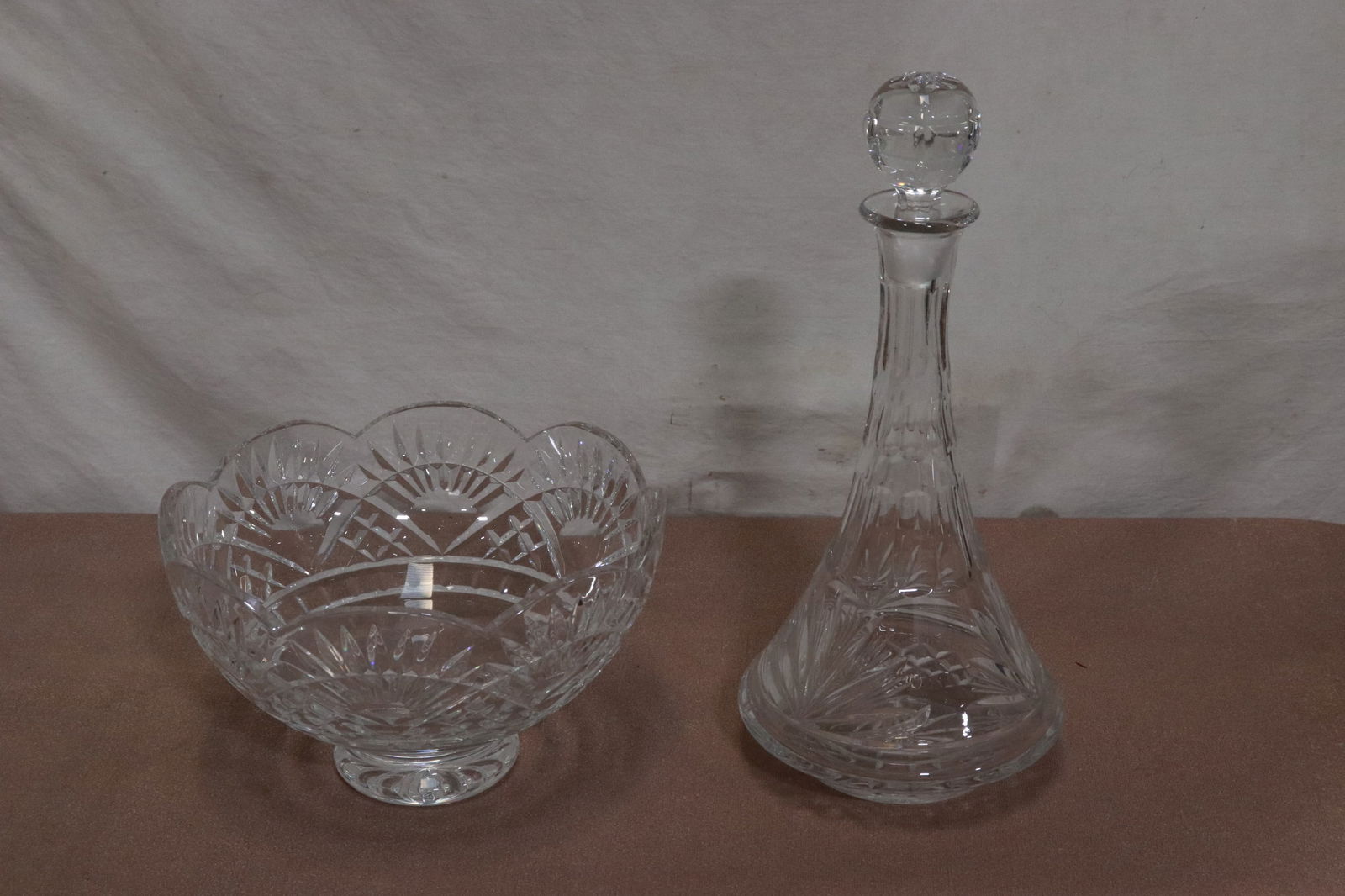 Waterford punch bowl, and a crystal decanter (1 of 9)