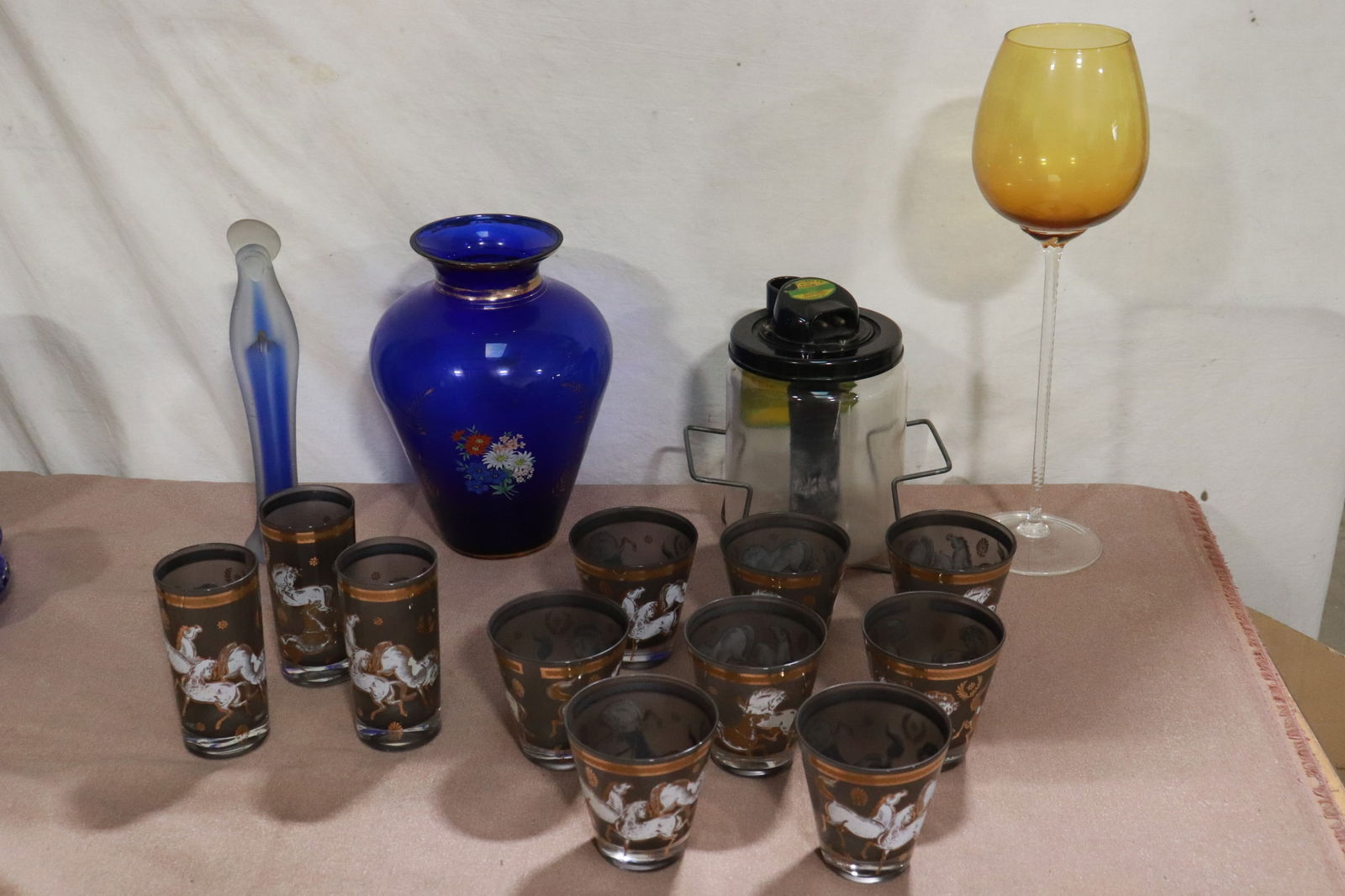 Lot of misc. glass pieces: Lot of misc. glass pieces, 4.2"x3.9"dia - 17.5"x5.5"dia