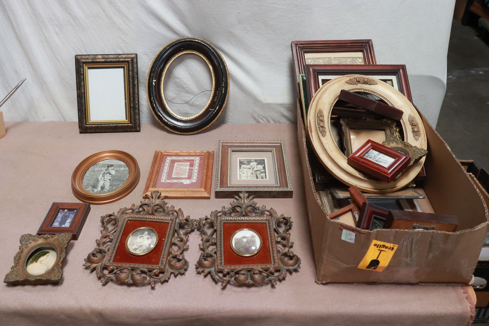 Large lot of framed art, photos, frames, & miniatures (1 of 9)
