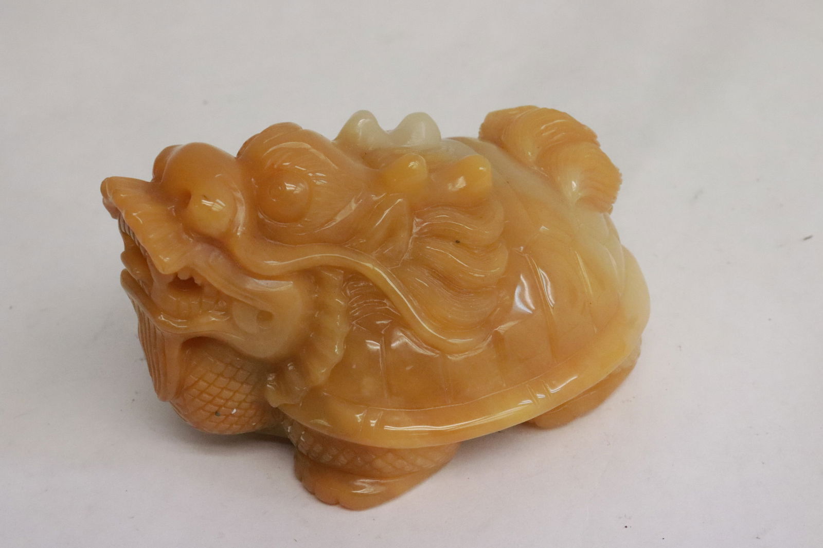 Jade like stone carved turtle (1 of 6)