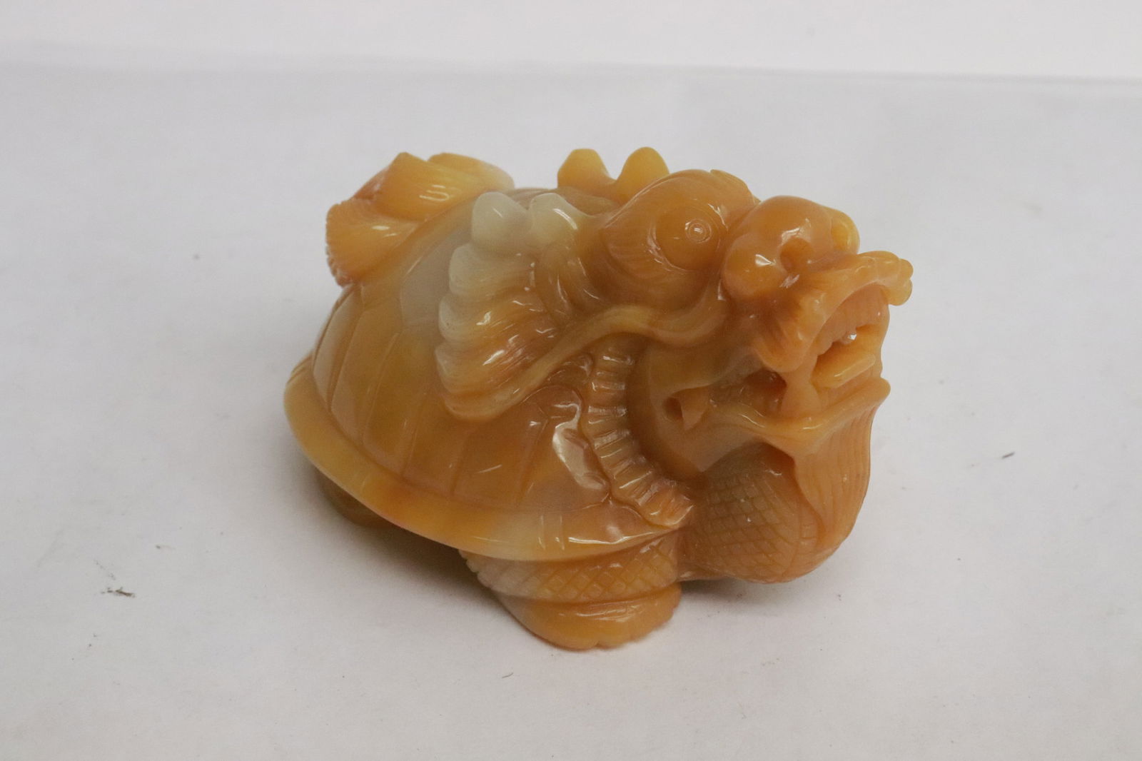 Jade like stone carved turtle - 5