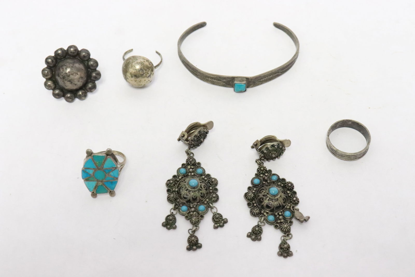 7 pieces sterling: 7 pieces sterling, total wt. 34.6gm