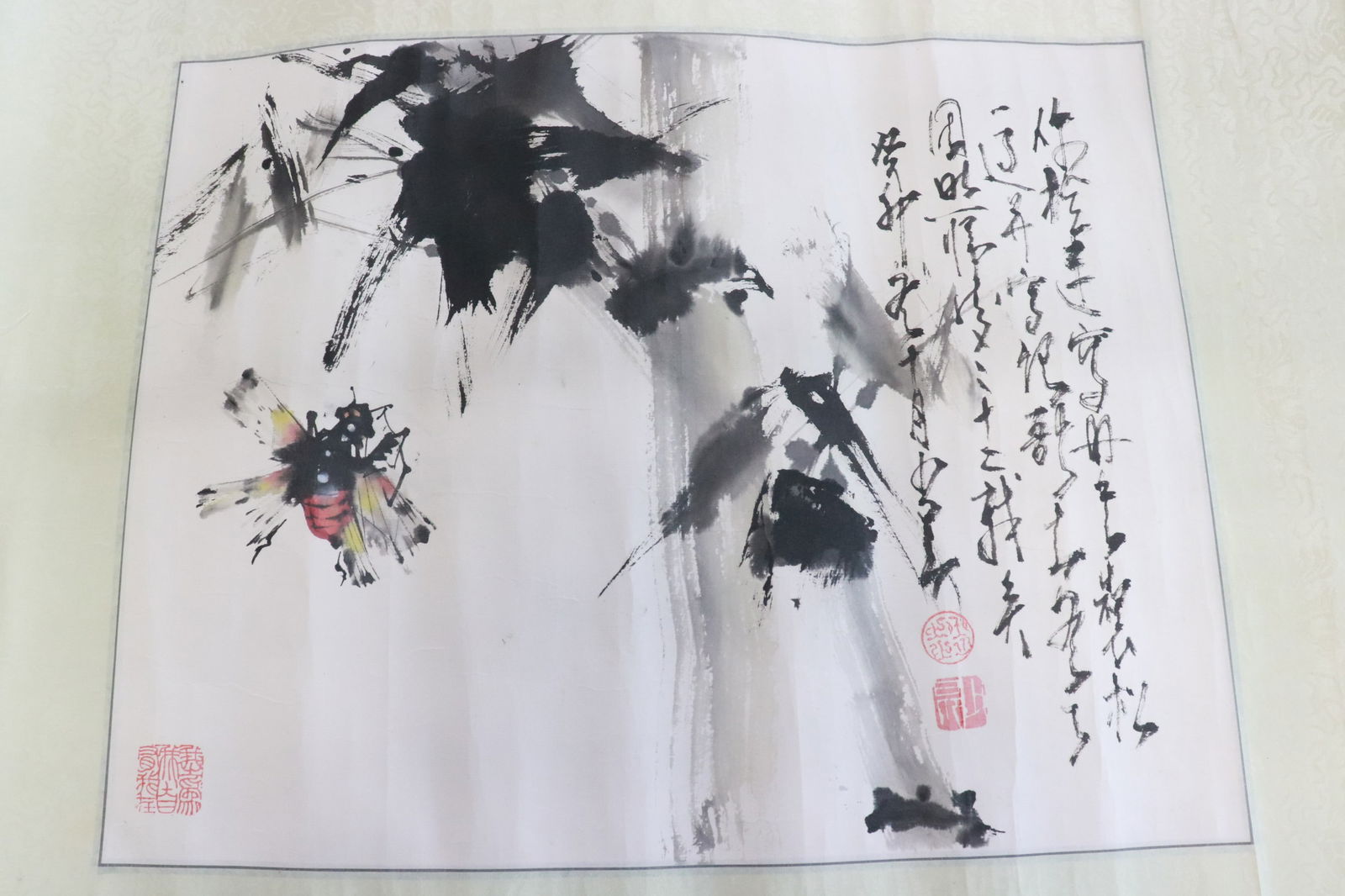 Watercolor on paper "flower with bee" (1 of 6)