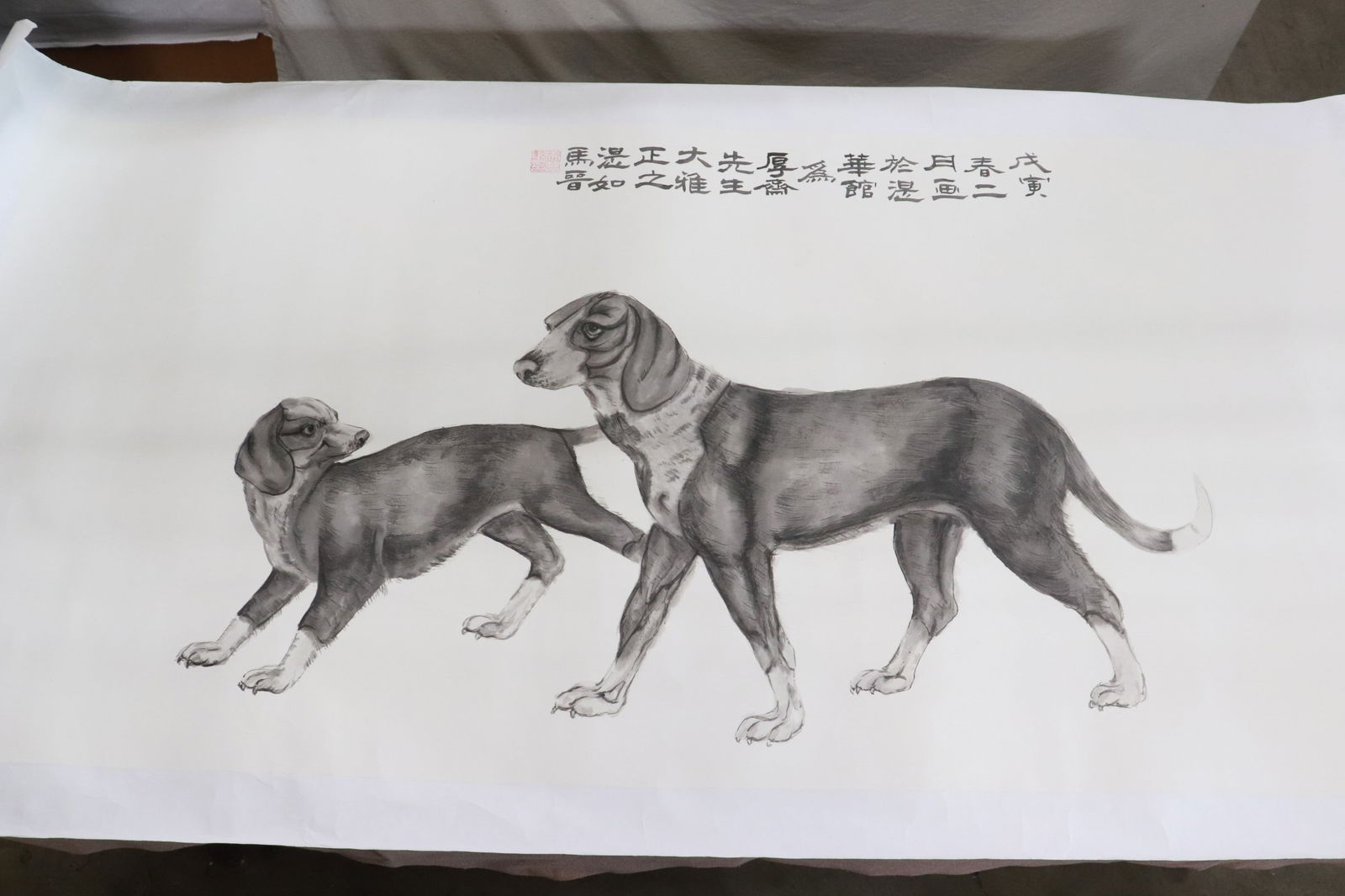 Jin Ma watercolor on paper "dogs" (1 of 7)