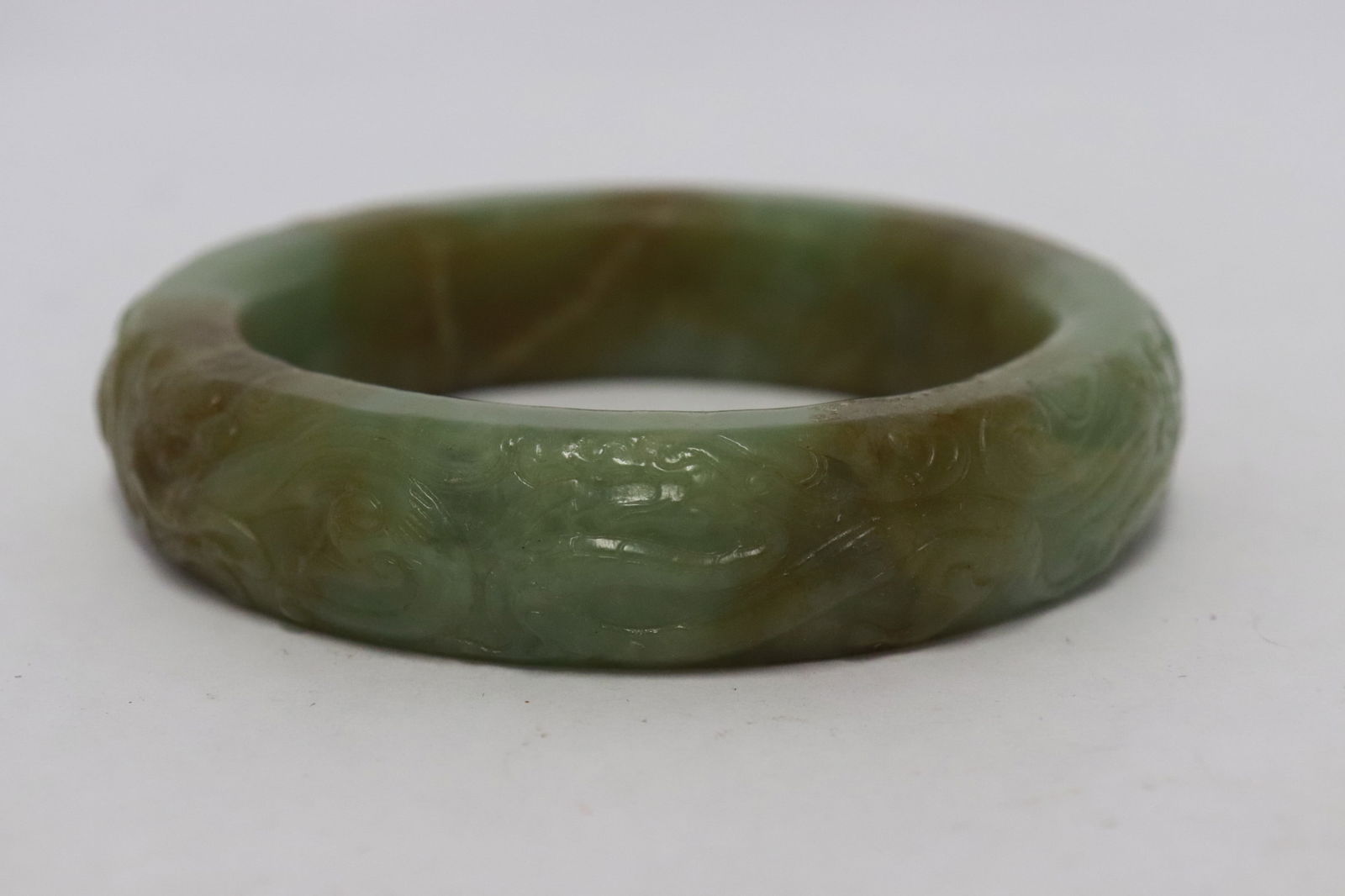Chinese Ming green jade bangle (1 of 8)