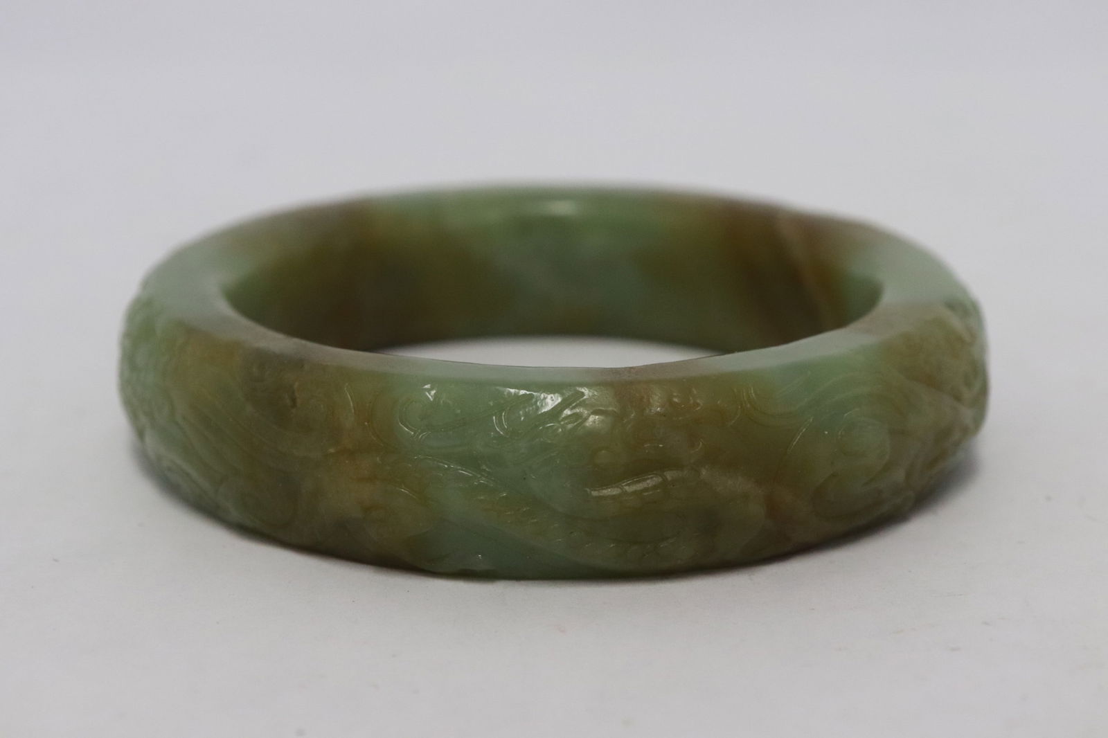 Chinese Ming green jade bangle - 3
