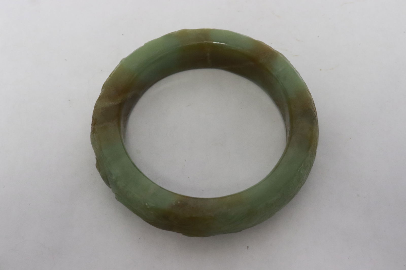 Chinese Ming green jade bangle - 6