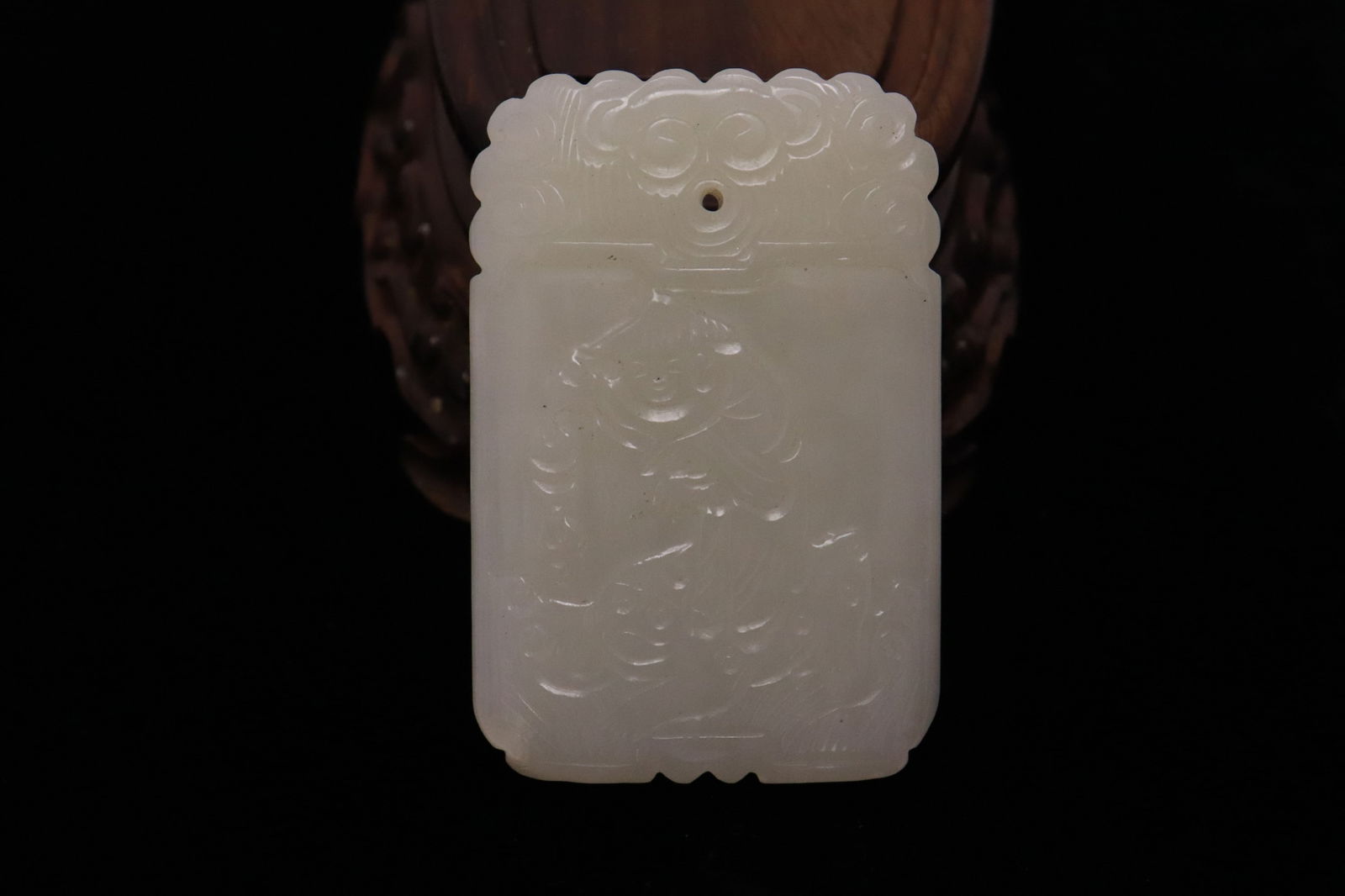 Chinese 19th century white jade plaque (1 of 4)
