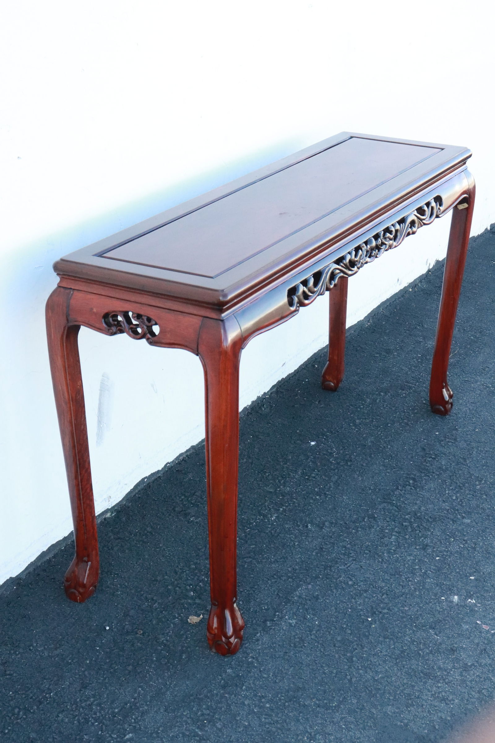Chinese rosewood scroll table - 4