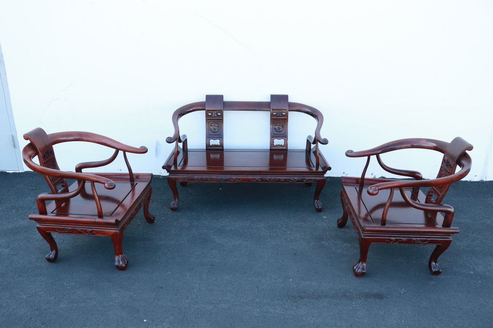 Chinese 3 pieces rosewood living room set (1 of 12)