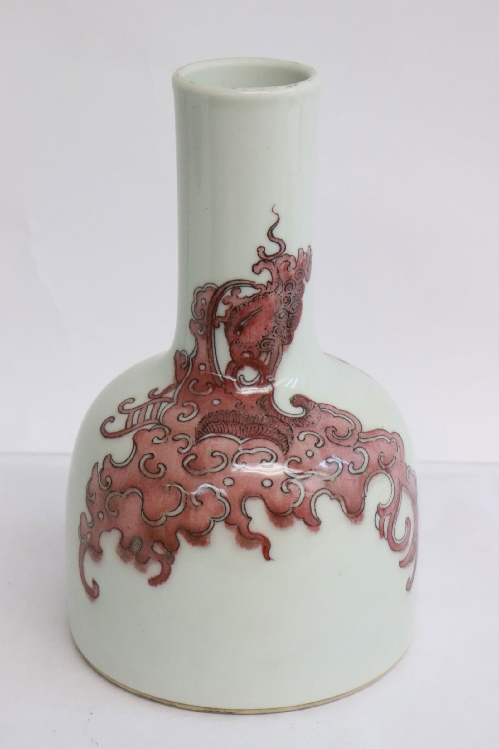 Chinese red on white porcelain vase (1 of 6)