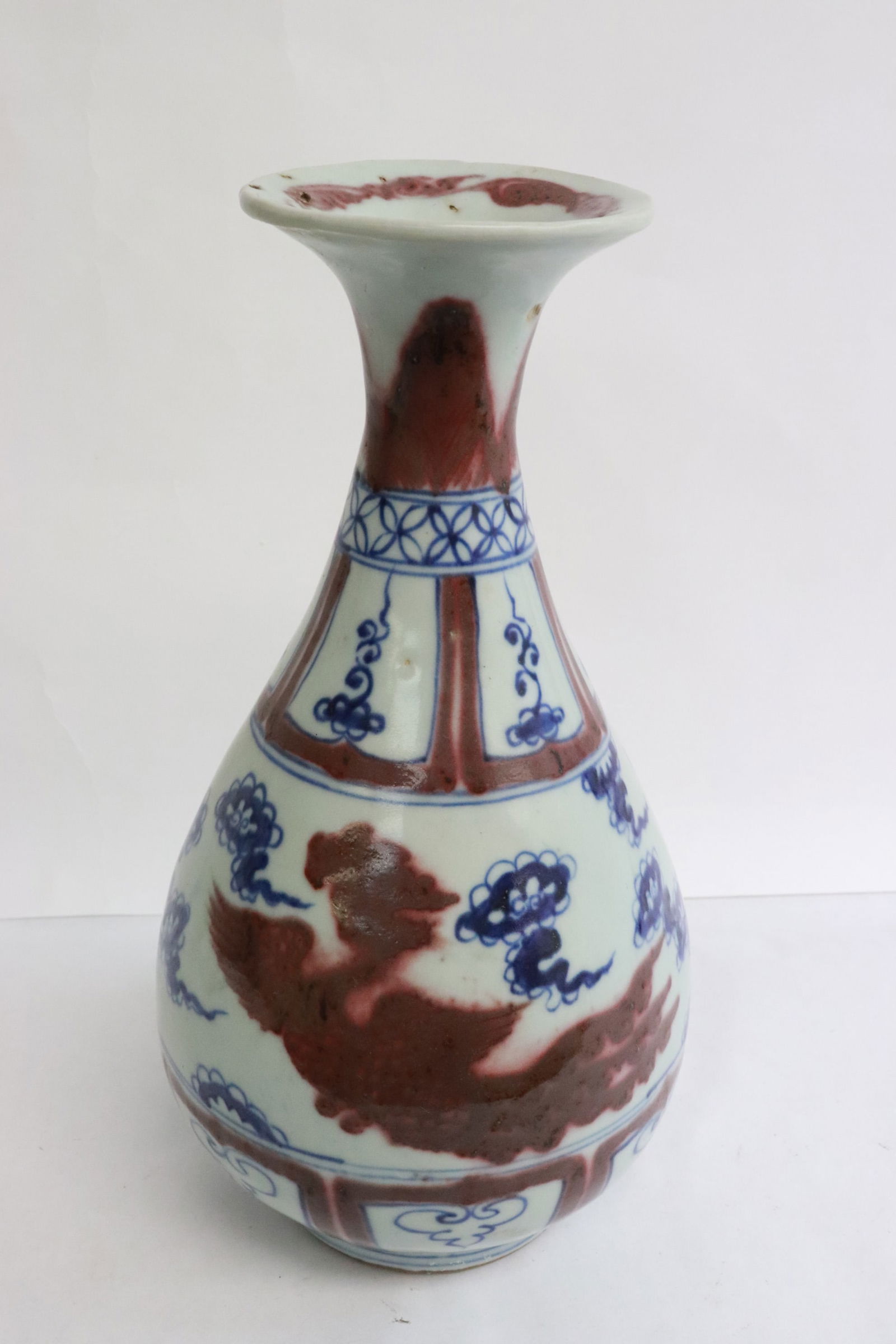 Chinese blue, red and white porcelain vase (1 of 8)