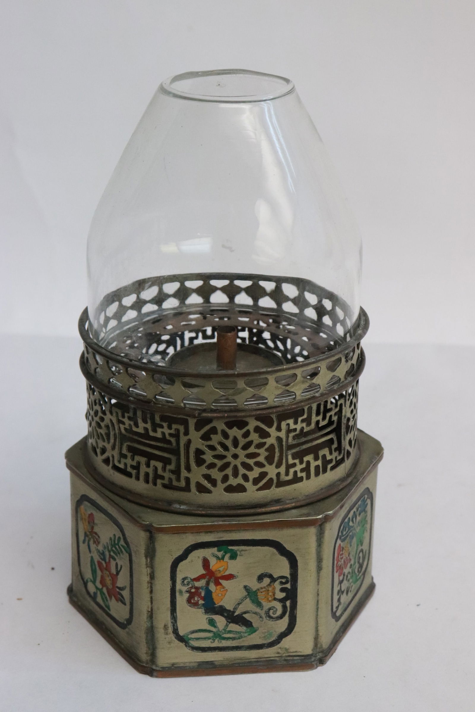 An enamel on metal oil lamp (1 of 7)